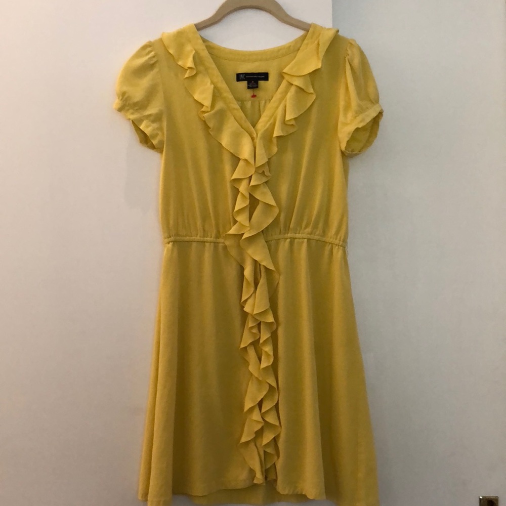 Yellow ruffle dress